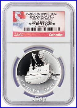 2015 Canada $20 Silver Homefront WWI First Submarines NGC PF70 UC SKU36643