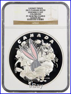 2015 Canada $250 Silver Colorized Kilo Looney Ensemble Cast NGC PF70 UC SKU36606