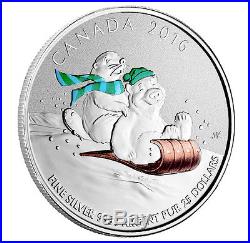 2015 Canada $25 1/4 oz. Fine Silver (. 9999 pure) Coin Winter Fun RCM