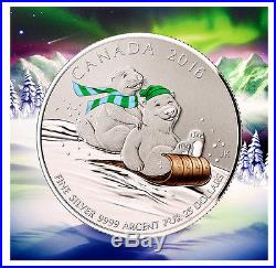 2015 Canada $25 1/4 oz. Fine Silver (. 9999 pure) Coin Winter Fun RCM