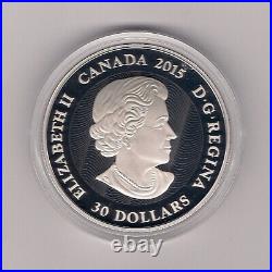2015 Canada 2 oz Pure Silver Coin Moonlight Fireflies Colourized 62.7 Gram Coin