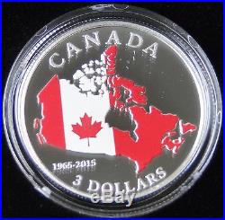 2015 Canada $3 Dollar 1965-2015 50th Anniversary of Canadian Flag Silver coin