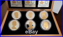 2015 Canada 6 x 1 oz. Fine Silver Gold-Plated Coin set, Legacy of Canadian Nickel