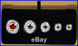 2015 Canada. 999 Fine Silver Fractional Set The Maple Leaf