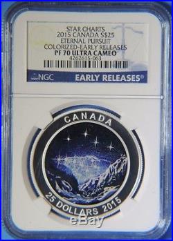 2015 Canada Eternal Pursuit Fine Silver $25 Colorized Coin NGC PF70 Ultra Cameo