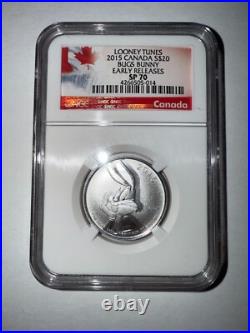 2015 Canada Silver $20 Looney Tunes Bugs Bunny NGC SP70 Early Release Flag Label 2015 Canada Silver $20 Looney Tunes Bugs Bunny NGC SP70 Early Release Flag Label