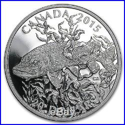 2015 Canada Silver SPORTFISH NORTHERN PIKE 1oz $20 Proof Coin With Box & COA