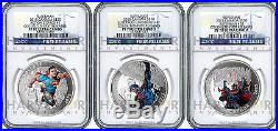 2015 Canada Superman 3-coin Silver Set Ngc Pf70 First Releases Only 8 Exist