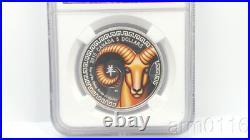 2015 Canada Year Of The Sheep Colorized Ultra Cameo Pf70 9999 Fine Silver Coin