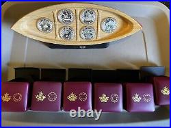 2015 Silver $10 Canoe Across Canada Full Set With Display Canoe And Boxes