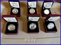 2015 Silver $10 Canoe Across Canada Full Set With Display Canoe And Boxes