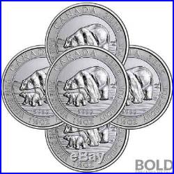 2015 Silver 1.5 oz Canada Polar Bear & Cub (5 Coins)