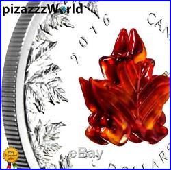 2016 5oz PURE Silver COIN Canada-Murano Maple Leaf-Autumn Radiance RARE Sold out