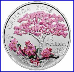 2016 CANADA $15 CHERRY BLOSSOM Celebration of Spring 3/4oz Silver Coin