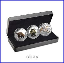 2016 Canada $10 Fine Silver Coin Day of The Dinosaurs 3 Coin Set