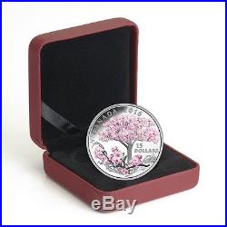 2016 Canada $15 3/4 oz Silver Celebration of Spring Cherry Blossoms Coin No Tax