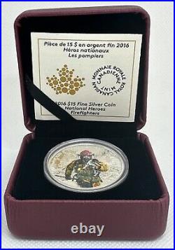 2016 Canada $15 National Heroes Firefighter Silver in Mint Packaging with COA