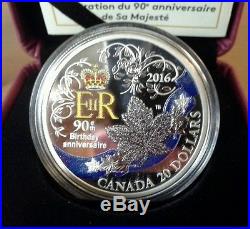 2016 Canada 1 Oz Silver Coin A Celebration of Her Majestys 90th Birthday
