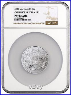 2016 Canada $200 2 oz. Matte Proof Silver Vast Prairies NGC PF70 SKU44284