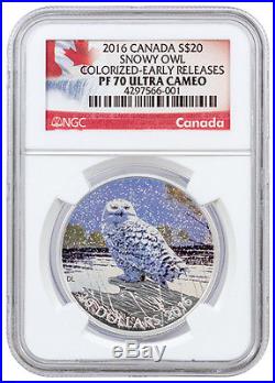 2016 Canada $20 1 Oz Colorized Proof Silver Snowy Owl NGC PF70 UC ER SKU37701