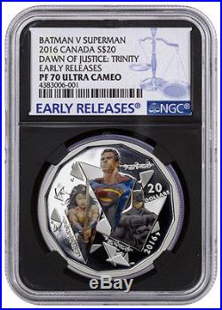 2016 Canada $20 1 Oz Silver Batman V Superman NGC PF70 ER (Black Core) SKU39911