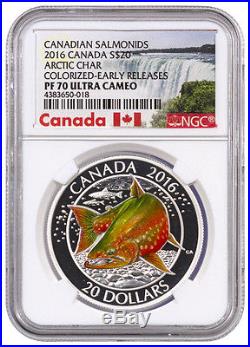 2016 Canada $20 1 Oz Silver Canada Salmonids Arctic Char NGC PF70 UC ER SKU40256