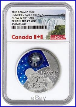 2016 Canada $20 1 Oz Silver Universe Glow in Dark WithOpal NGC PF70 UC ER SKU38504