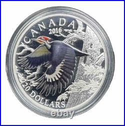 2016 Canada $20 Fine Silver 1oz The Pileated Woodpecker #12-26