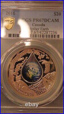 2016 Canada $20 Mother Earth 3D Dome Effect Colorized NGC PF667