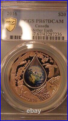 2016 Canada $20 Mother Earth 3D Dome Effect Colorized NGC PF667