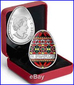 2016 Canada $20 Traditional Ukrainian Pysanka 99.99% silver(Tax Exempt)