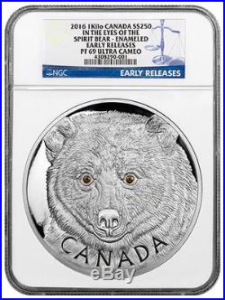 2016 Canada $250 1 Kilo Proof Silver Eyes of Spirit Bear NGC PF69 UC ER SKU39073