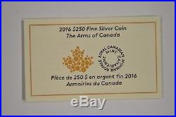 2016 Canada $250 Pure Silver Kilogram Coin The Arms of Canada