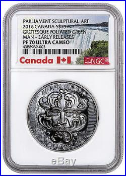 2016 Canada $25 1 Oz U. High Relief Silver Grotesque Man NGC PF70 UC ER SKU40494
