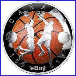 2016 Canada $25 1 oz Colorized Proof Silver Domed 125th Basketball OGP SKU42382