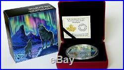 2016 Canada $30 Dollars 2 Oz 9999 silver Northern Lights Glow in The dark Wolves