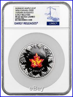 2016 Canada $50 5 Oz Silver Murano Maple Leaf Atmn Radiance NGC PF69 ER SKU41179