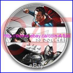 2016 Canada BATMAN v SUPERMAN Dawn of Justice $30 2 oz Pure Silver Coin