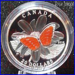 2016 Canada Colourful Agate Wings of a Butterfly $20 1 oz Pure Silver Coin