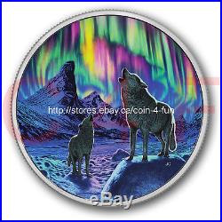2016 Canada Glow-In-The-Dark Northern Lights In Moonlight 2oz $30 Silver Coin