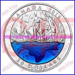 2016 Canada Polar Bear with Blue Enamel $20 Pure Silver Master Club Coin #3