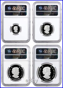 2016 Canada Proof Silver Wolf 4-Coin Fractional Set NGC PF70 ER SKU38580