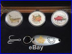 2016 Canada Salmonid Set Of 3 Coins With Len Thompson Fish Lure