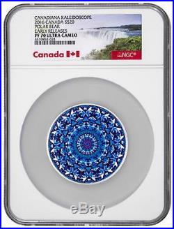 2016 Canada Silver $20 Kaleidoscope Polar Bear PF70 UC ER NGC Coin