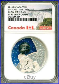 2016 Canada Silver $20 The Universe Opal Art PF70 UC ER NGC Coin RARE