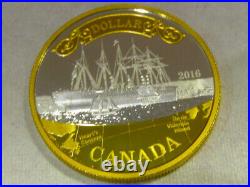 2016 Canada Silver Dollar Proof selectively gold plated