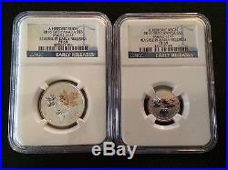 2016 Ngc Pf69 Er Canada Reverse Proof Silver 5 Coin Gilt Maple Leaf Set Blue