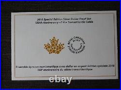 2016 Royal Canadian Mint Canada 7 Coin Silver Dollar Transatlantic Cbl Proof Set