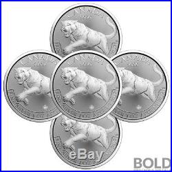 2016 Silver 1 oz Canada Predator Cougar (5 Coins)