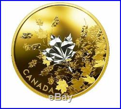 2017Canada 3 oz. Reverse Gold-Plated Pure Silver Coin Whispering Maple Leaves
